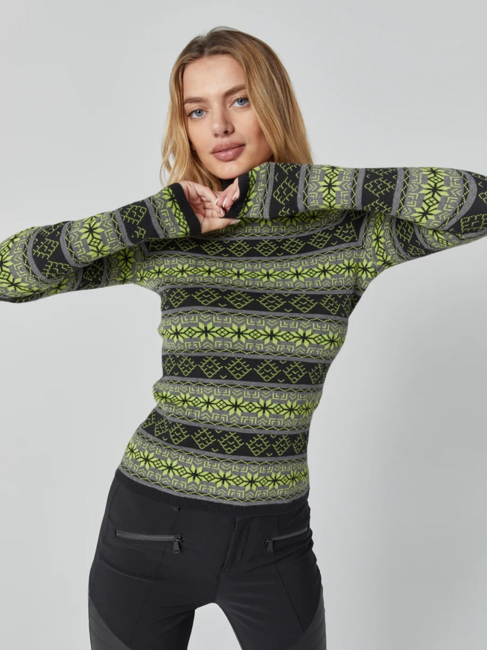 ALP N ROCK ANR Alvina Mock Neck Sweater In Citrone Size Small